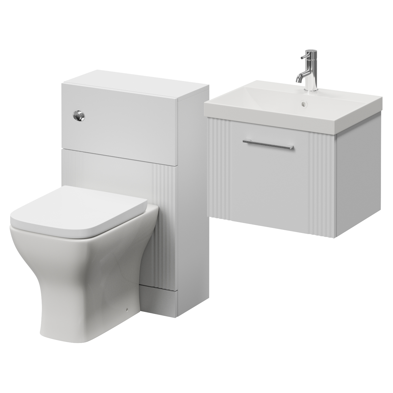 Avant Wall Mounted Single Drawer Vanity Unit and Toilet Suite with Rimini Basin