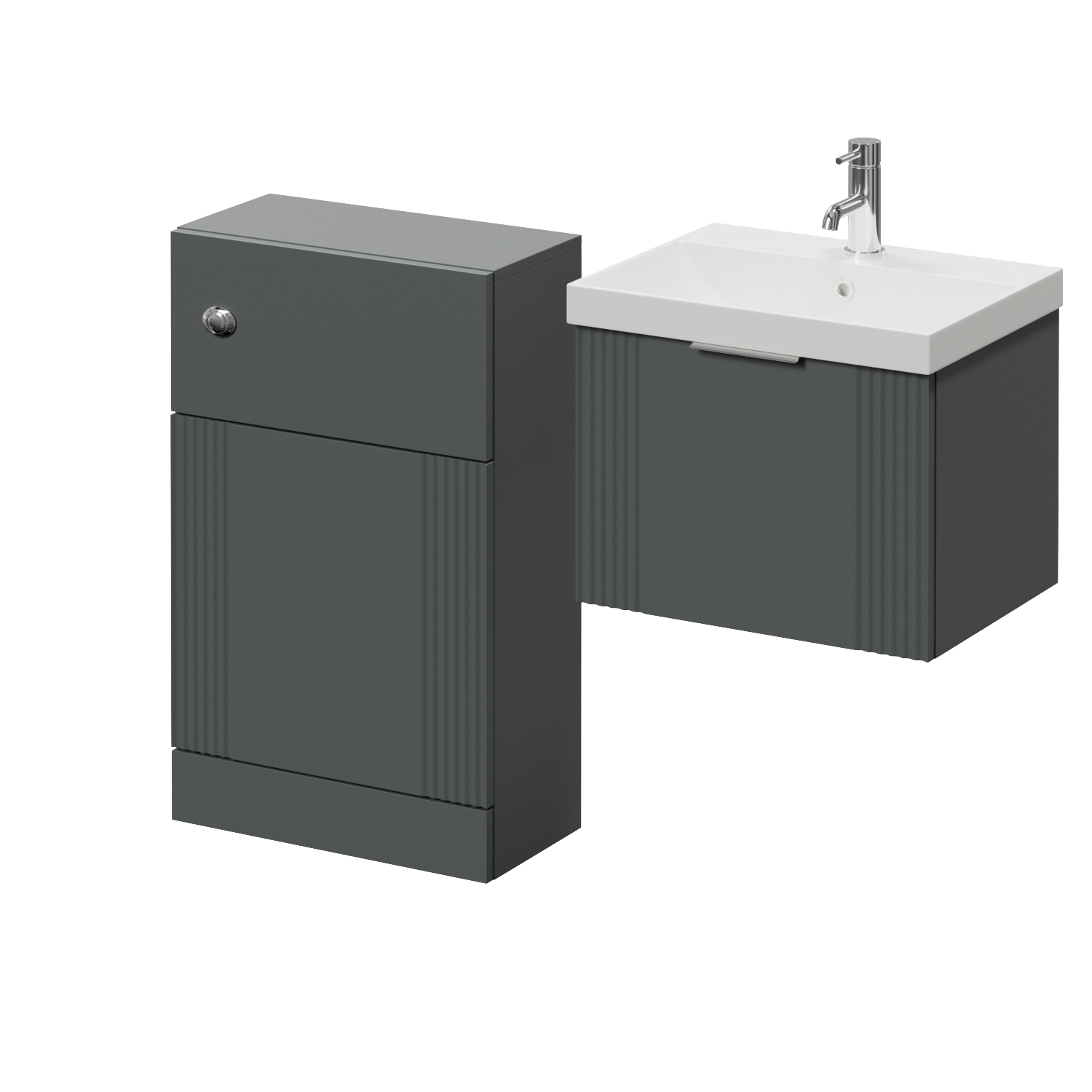 Avant Wall Mounted Single Drawer Vanity Unit and Toilet Suite with Rimini Basin