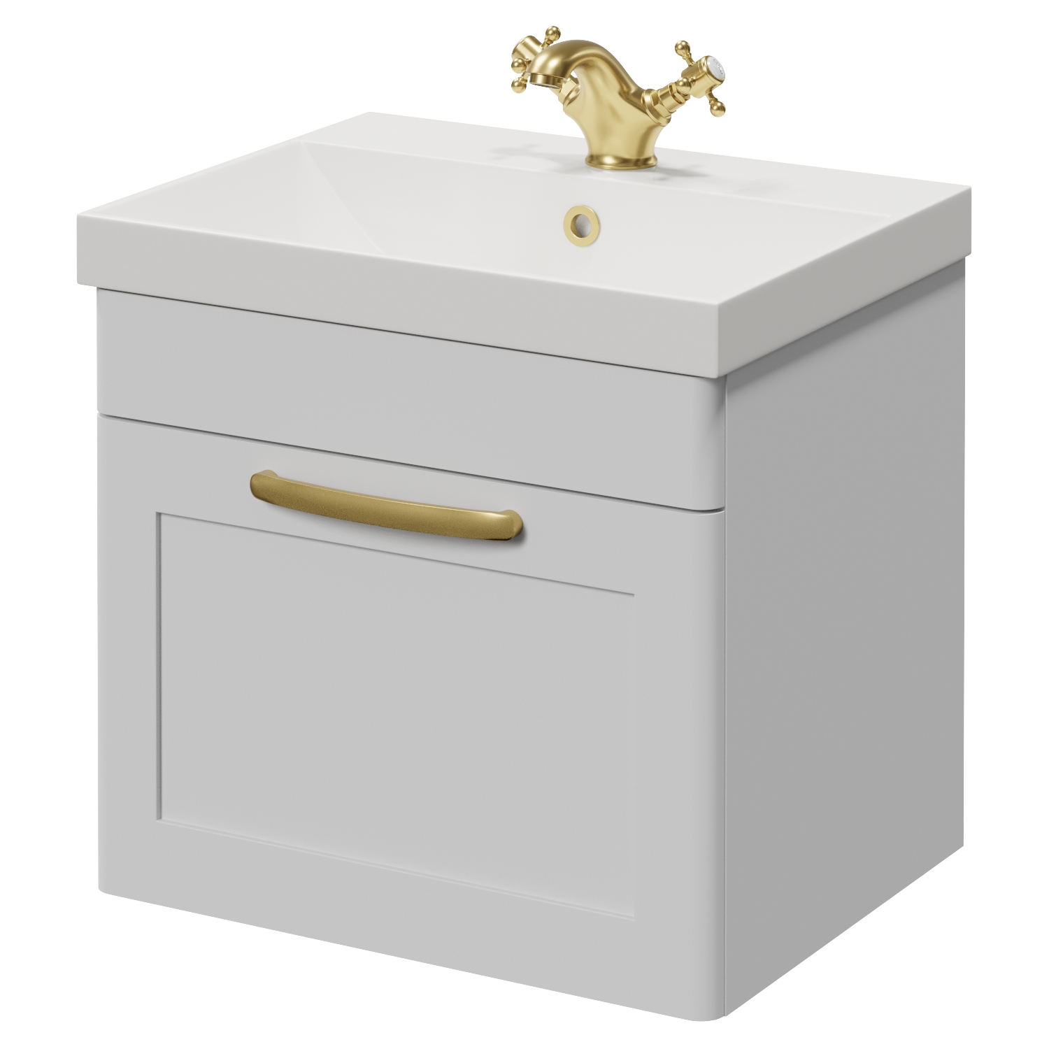 Danbury Wall Mounted Single Drawer Vanity Unit with Rimini Basin