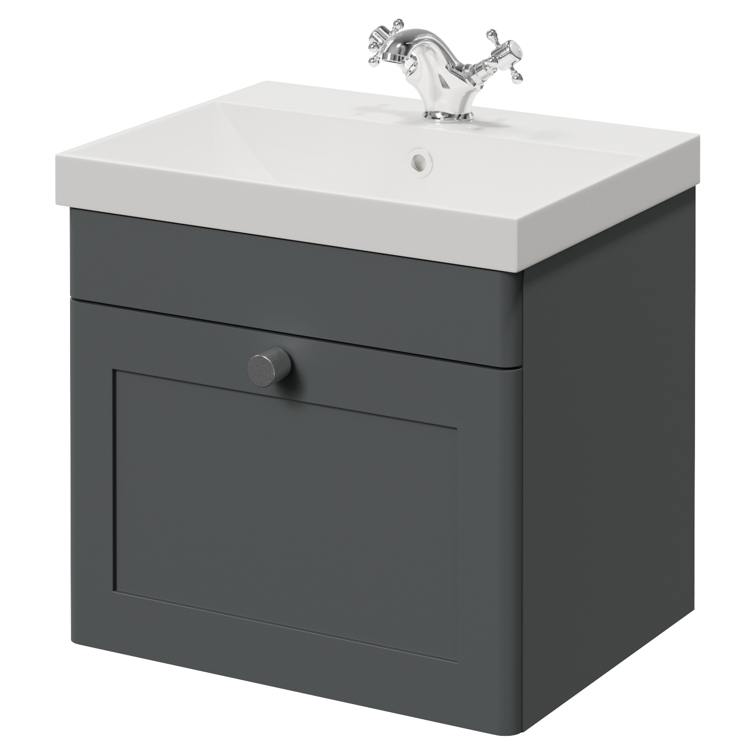 Danbury Wall Mounted Single Drawer Vanity Unit with Rimini Basin
