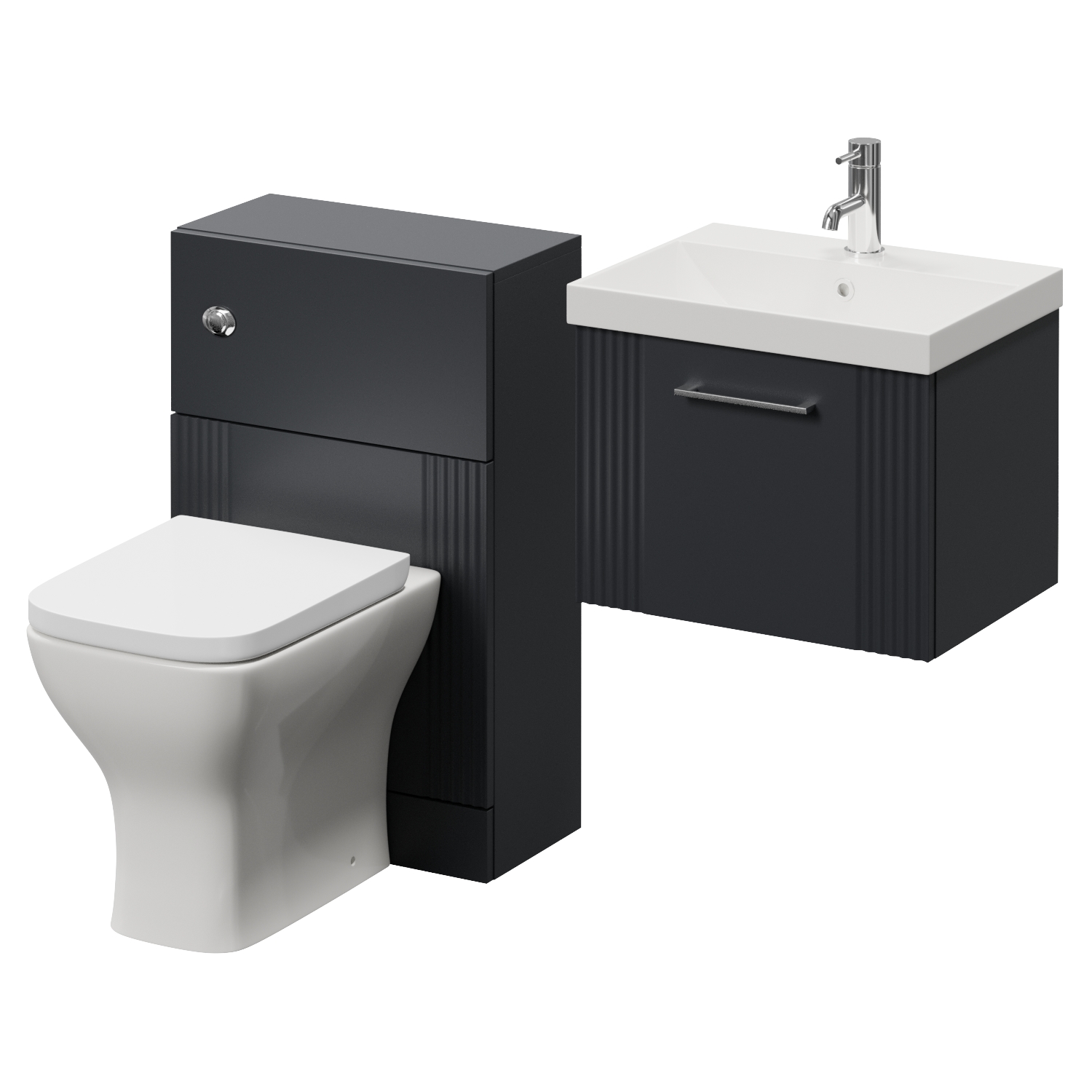 Avant Wall Mounted Single Drawer Vanity Unit and Toilet Suite with Rimini Basin