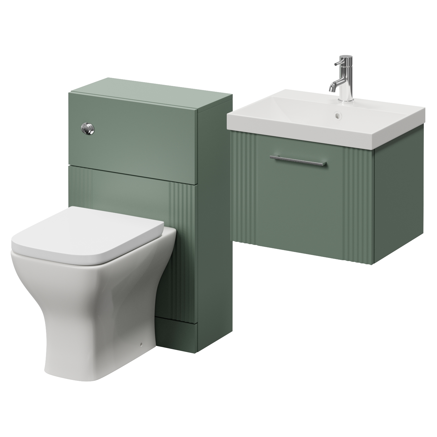 Avant Wall Mounted Single Drawer Vanity Unit and Toilet Suite with Rimini Basin