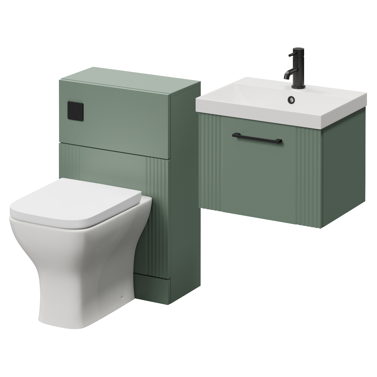 Avant Wall Mounted Single Drawer Vanity Unit and Toilet Suite with Rimini Basin
