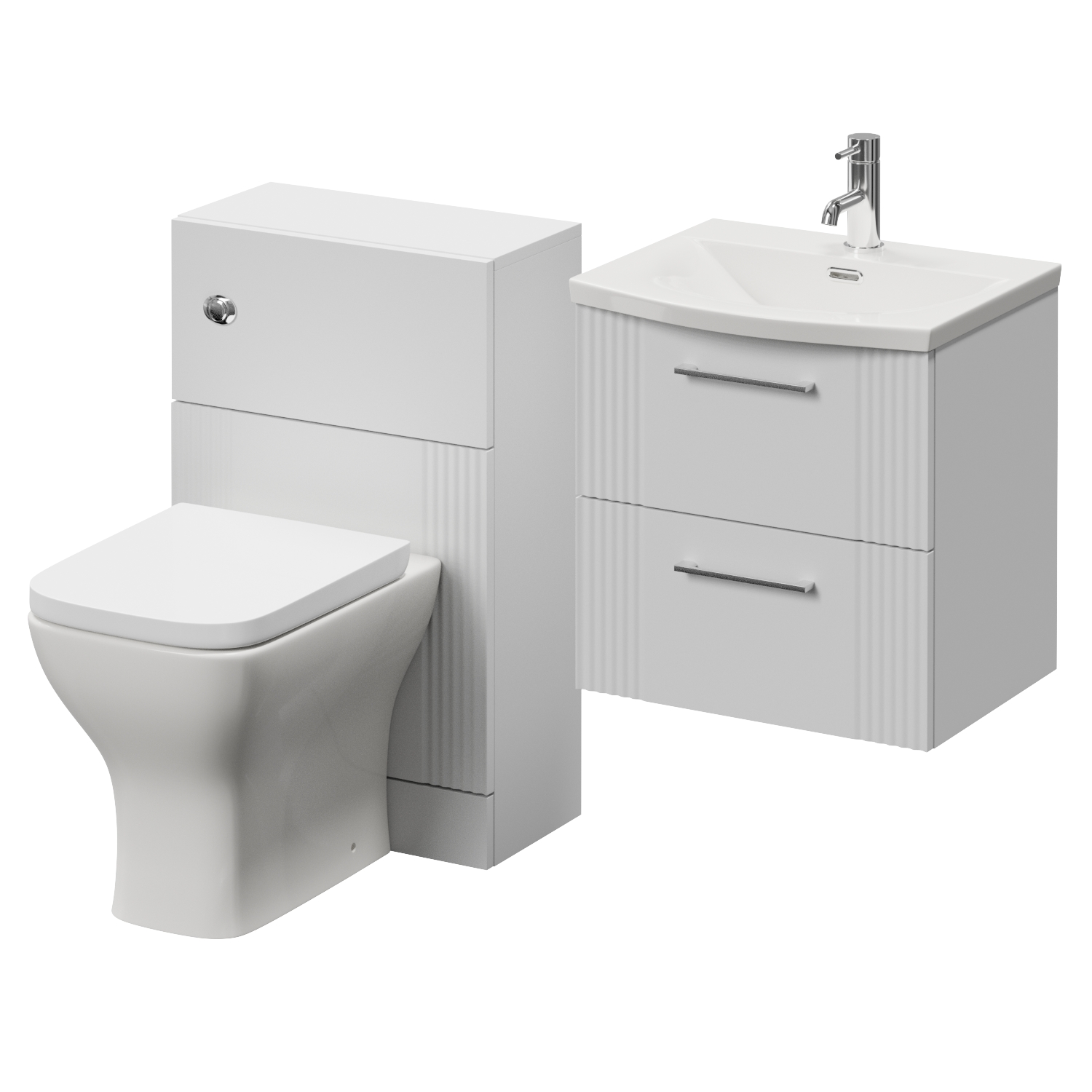 Avant Wall Mounted 2 Drawer Vanity Unit and Toilet Suite with Arc Basin