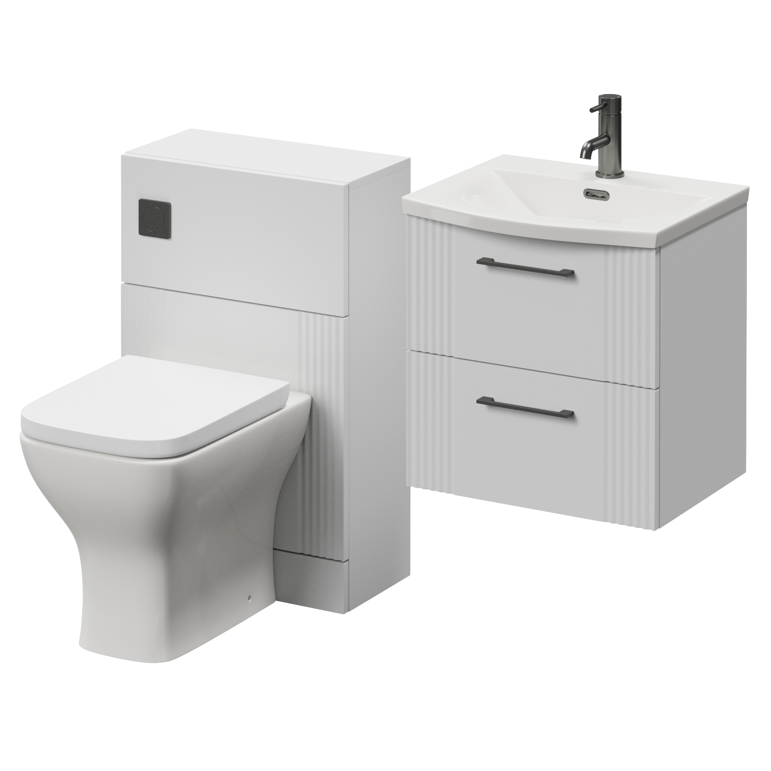Avant Wall Mounted 2 Drawer Vanity Unit and Toilet Suite with Arc Basin