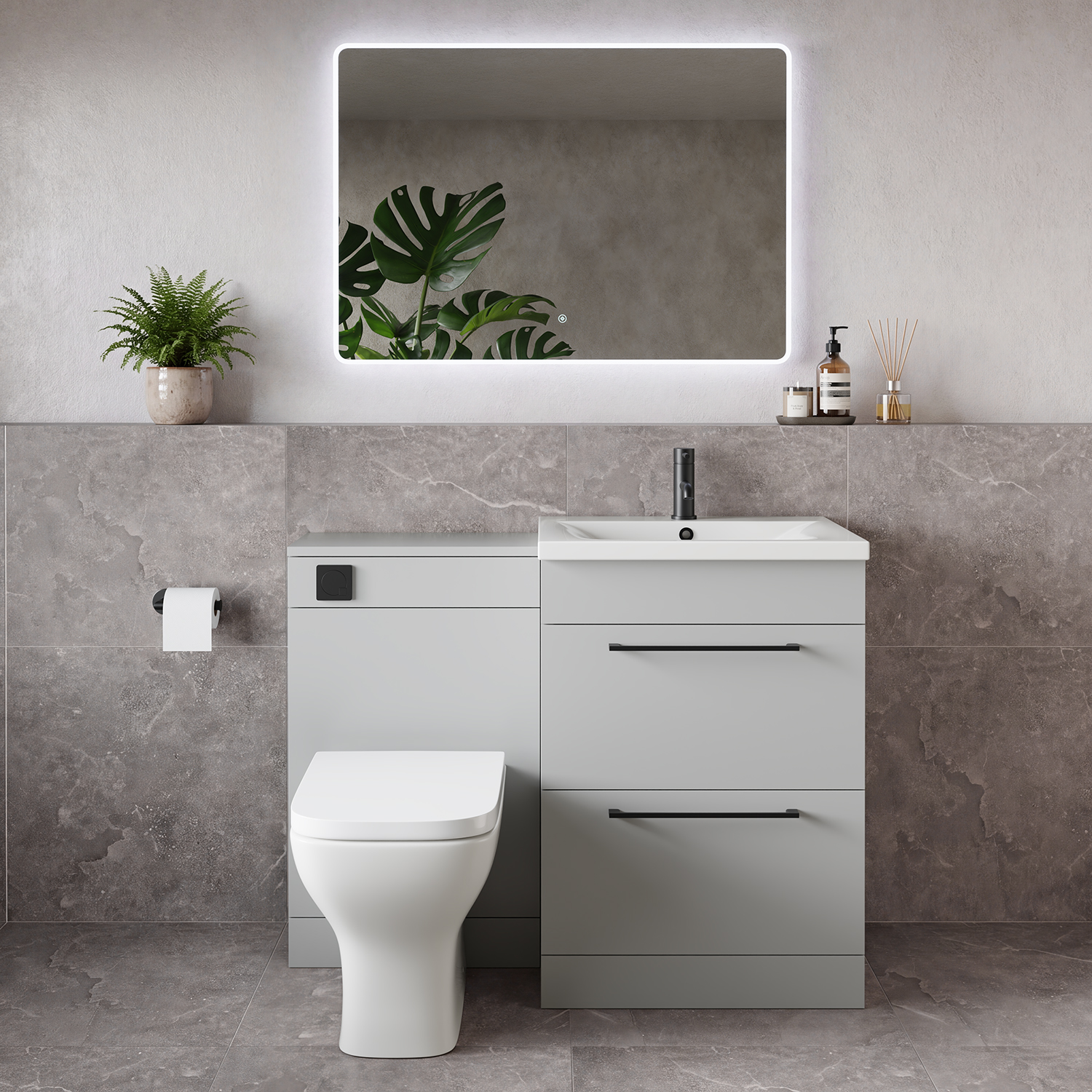 Napoli 460 2 Drawer Vanity Unit Toilet Suite with Glide Basin