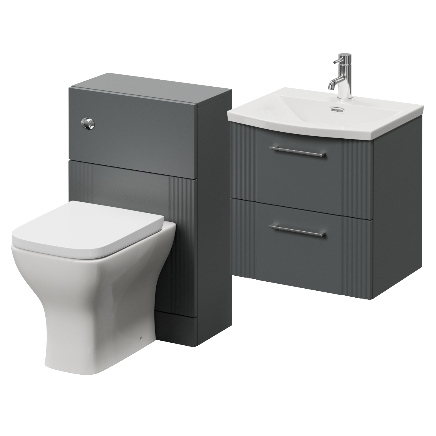 Avant Wall Mounted 2 Drawer Vanity Unit and Toilet Suite with Arc Basin