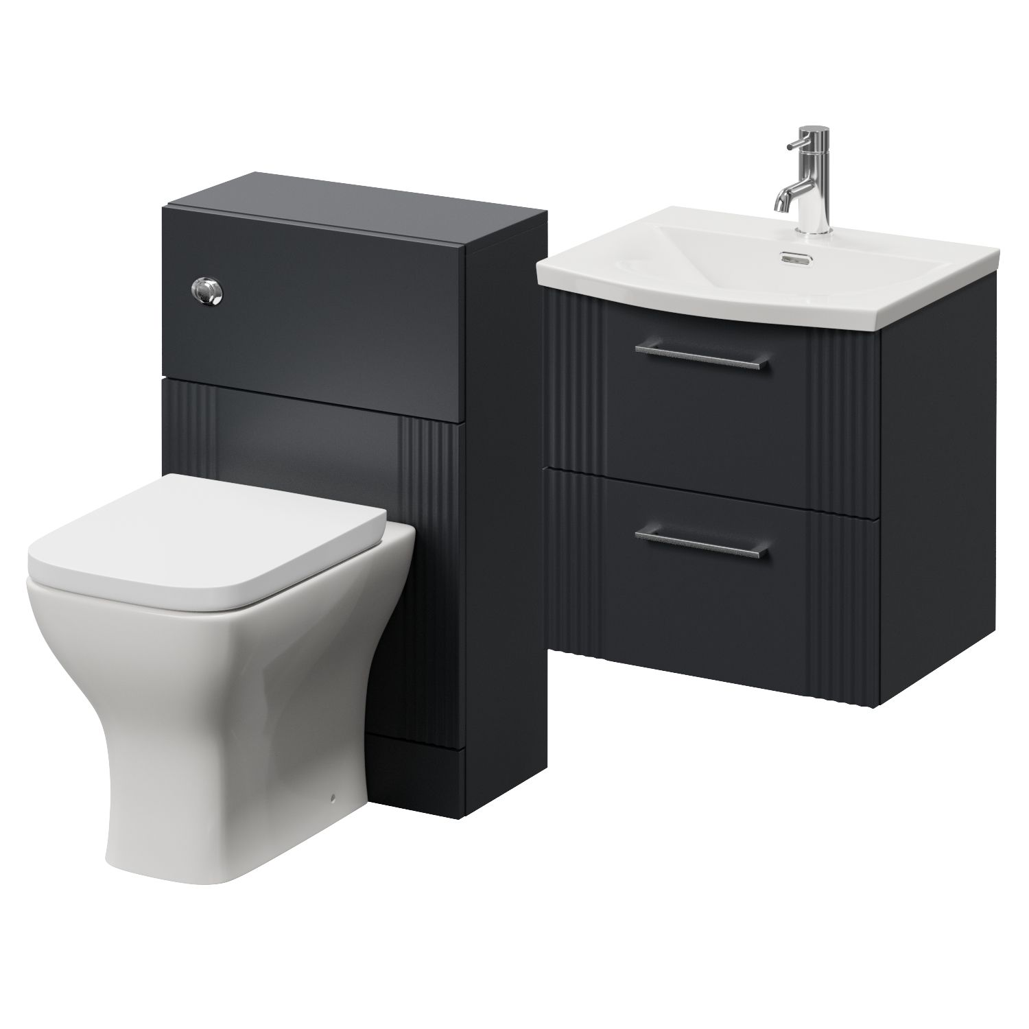 Avant Wall Mounted 2 Drawer Vanity Unit and Toilet Suite with Arc Basin