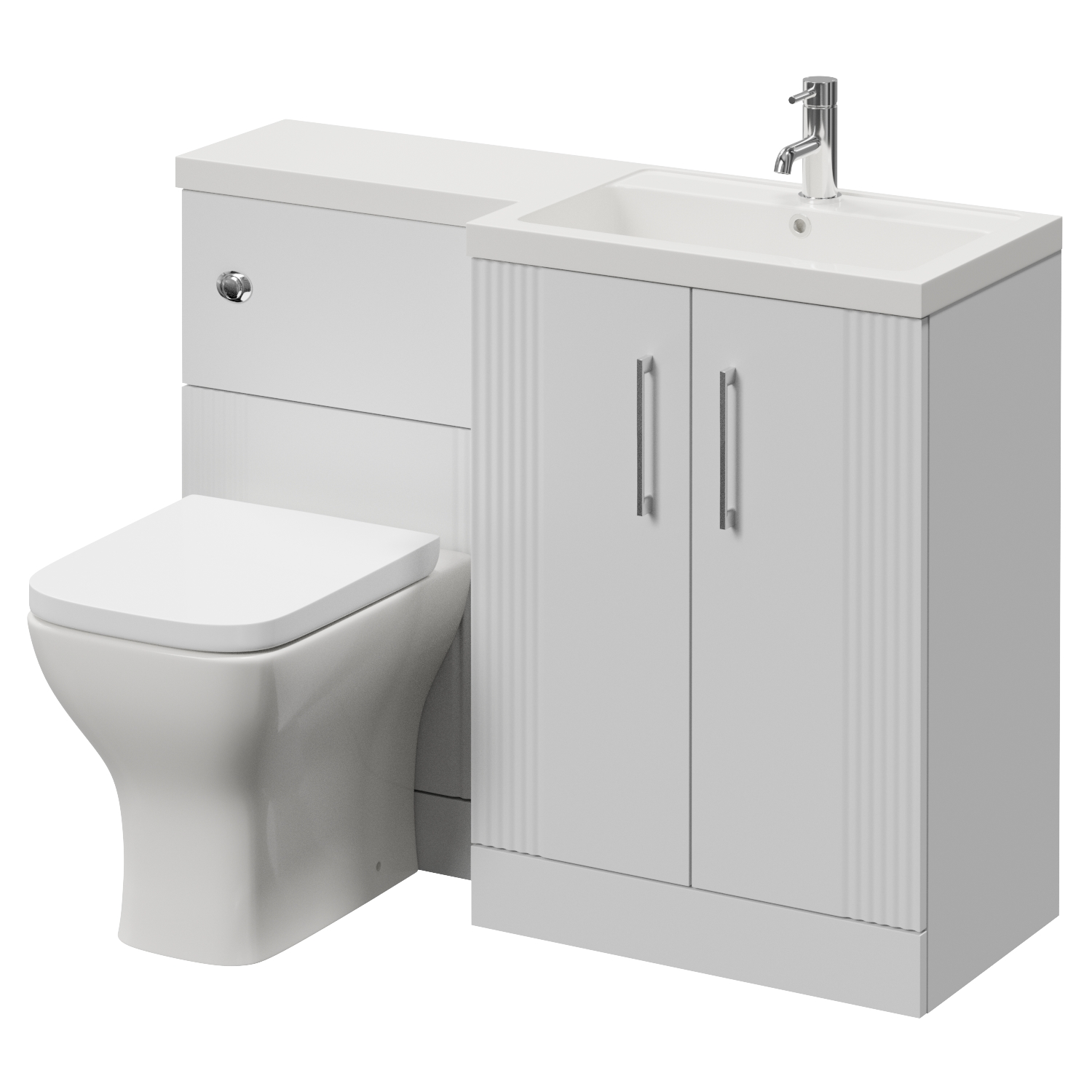 Avant 2 Door Vanity Unit Toilet Suite with Right Hand Square Lucia Basin