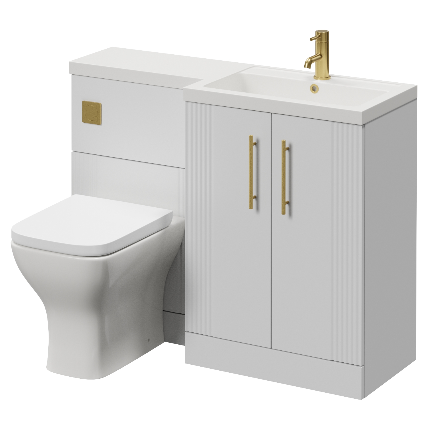 Avant 2 Door Vanity Unit Toilet Suite with Right Hand Square Lucia Basin