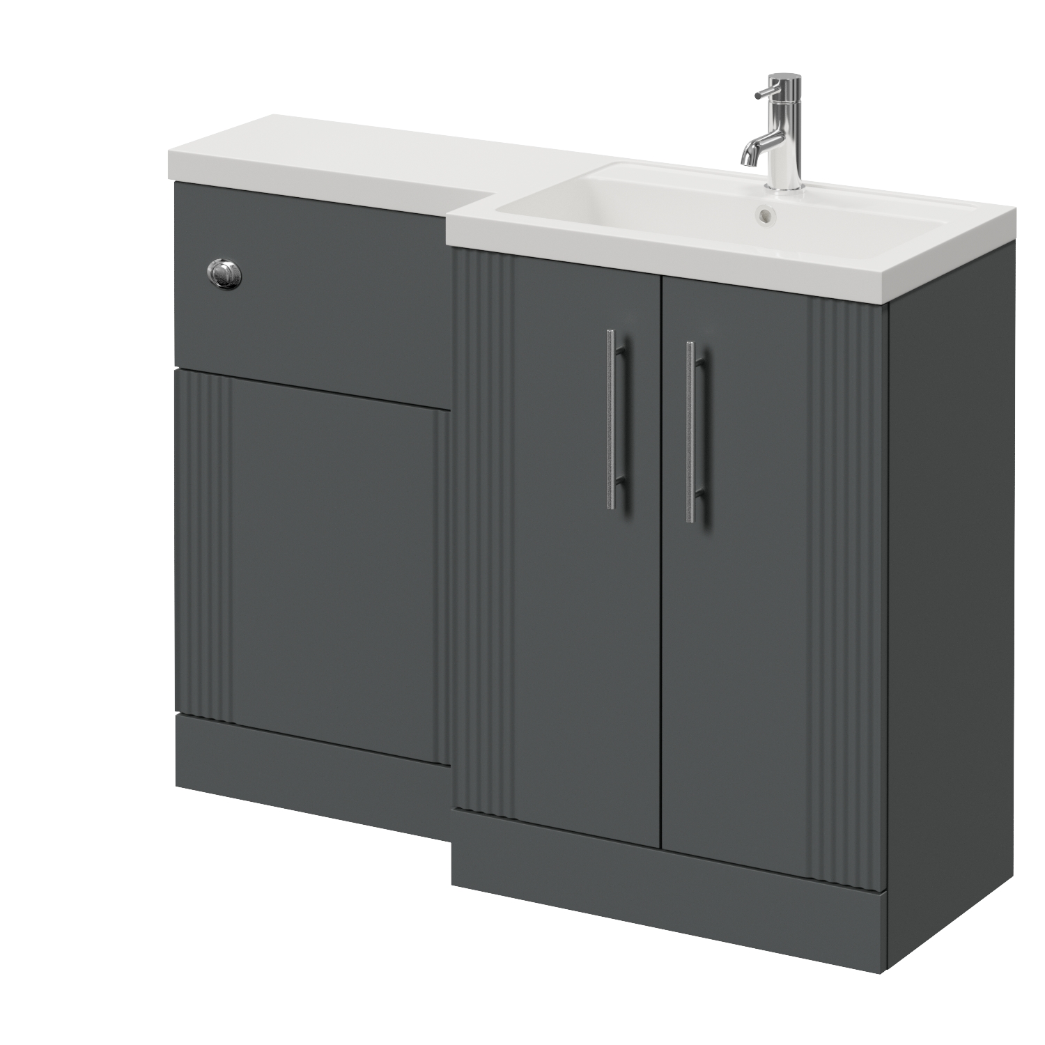 Avant 2 Door Vanity Unit Toilet Suite with Right Hand Square Lucia Basin