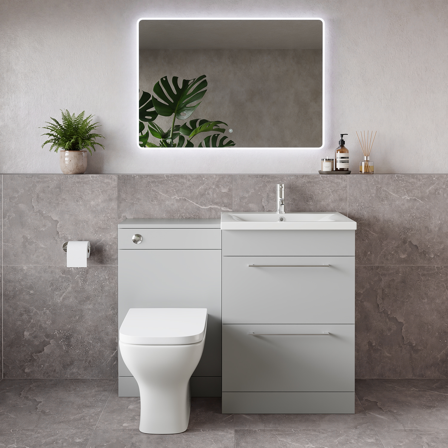 Napoli 460 2 Drawer Vanity Unit Toilet Suite with Glide Basin