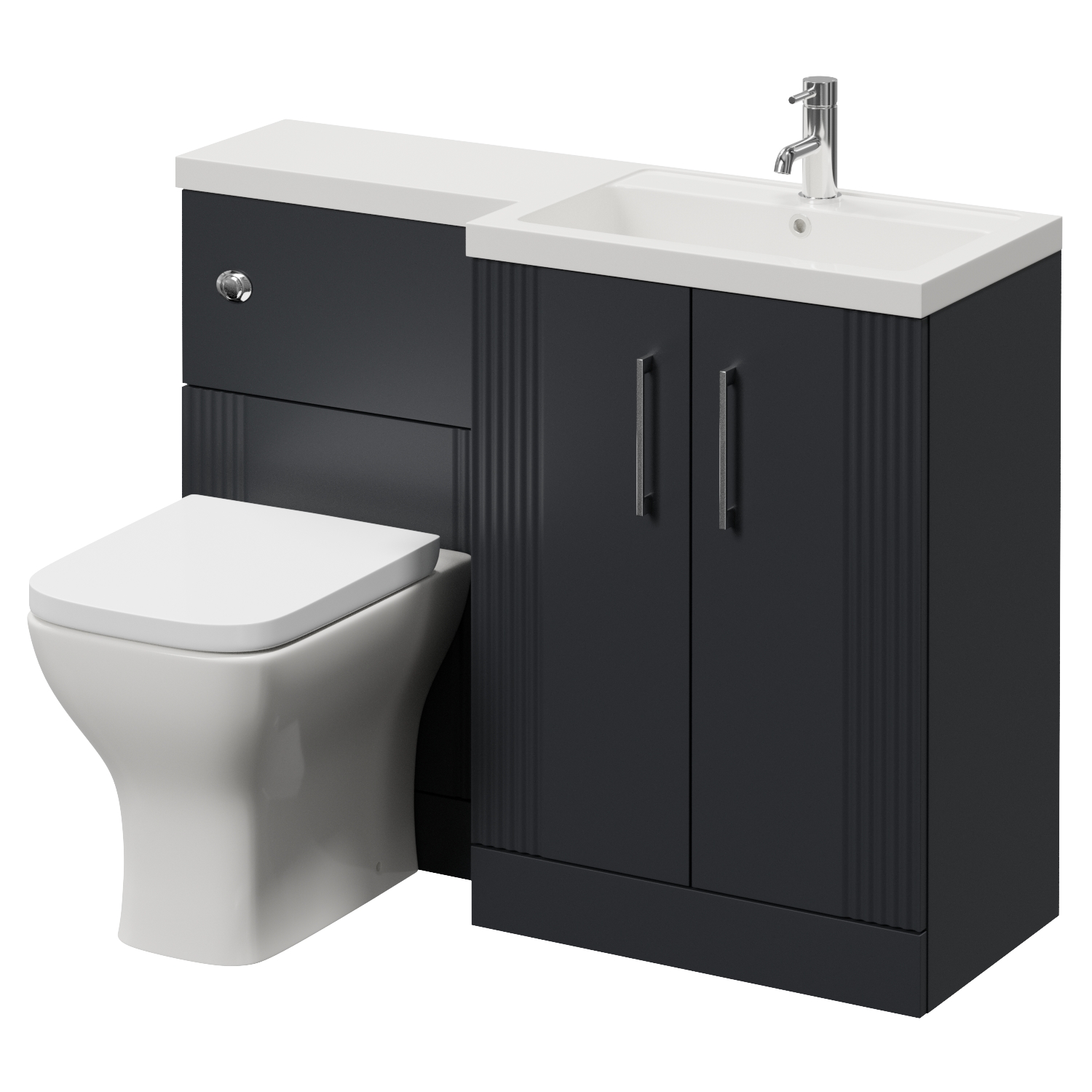 Avant 2 Door Vanity Unit Toilet Suite with Right Hand Square Lucia Basin