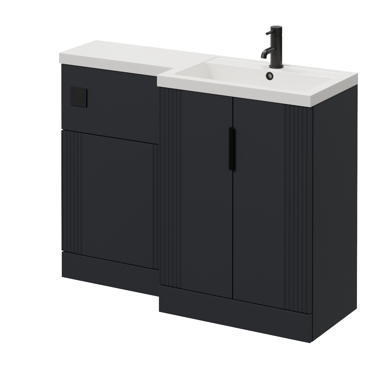Avant 2 Door Vanity Unit Toilet Suite with Right Hand Square Lucia Basin