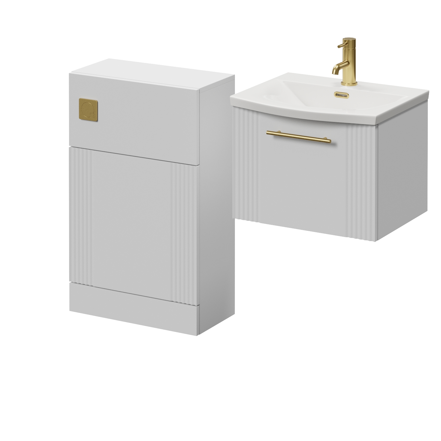 Avant Wall Mounted Single Drawer Vanity Unit and Toilet Suite with Arc Basin