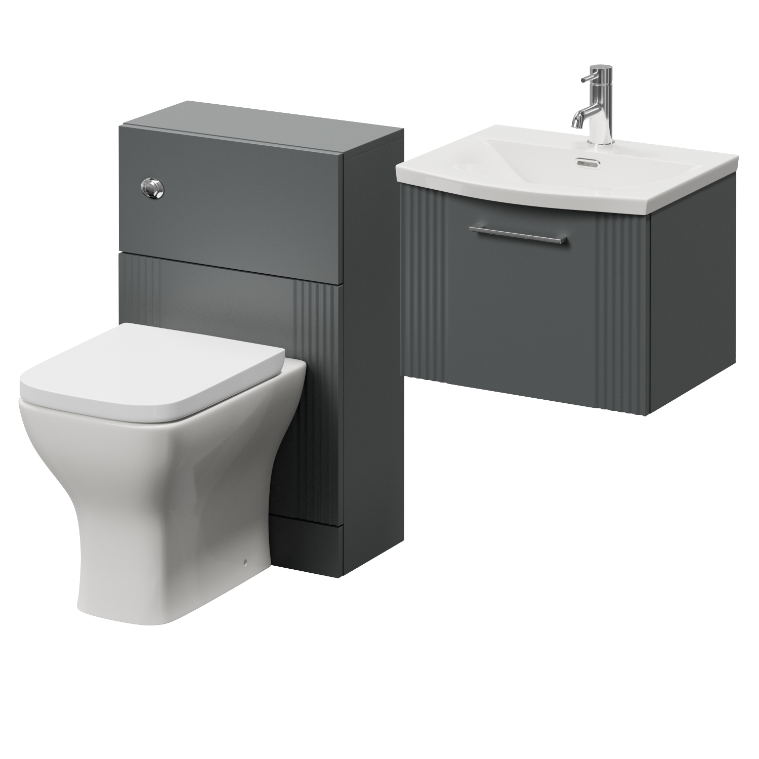Avant Wall Mounted Single Drawer Vanity Unit and Toilet Suite with Arc Basin
