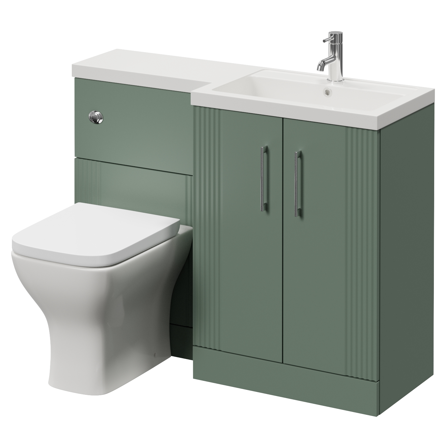 Avant 2 Door Vanity Unit Toilet Suite with Right Hand Square Lucia Basin