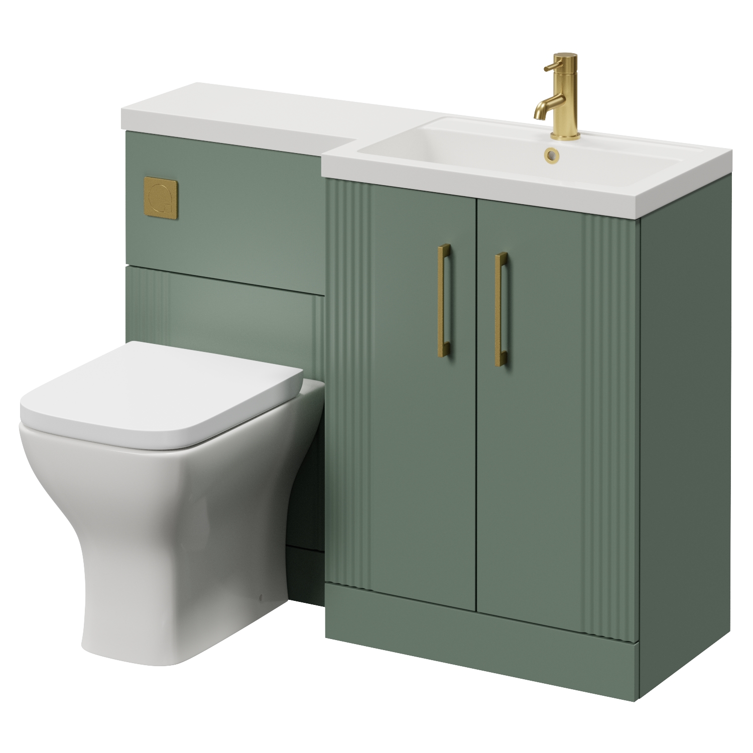 Avant 2 Door Vanity Unit Toilet Suite with Right Hand Square Lucia Basin