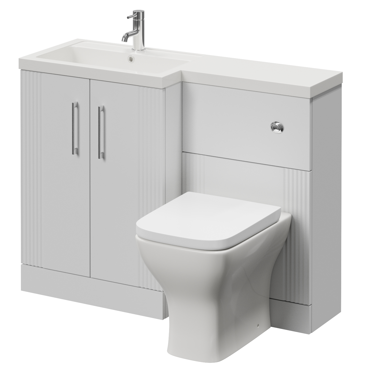 Avant 2 Door Vanity Unit Toilet Suite with Left Hand Square Lucia Basin