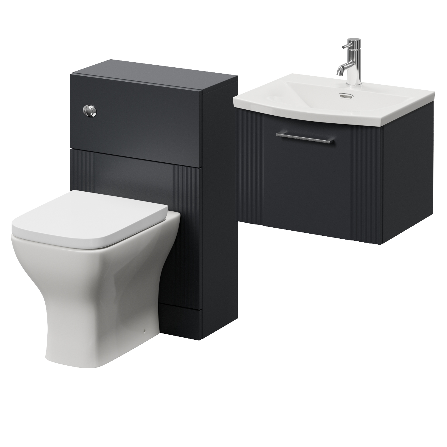 Avant Wall Mounted Single Drawer Vanity Unit and Toilet Suite with Arc Basin