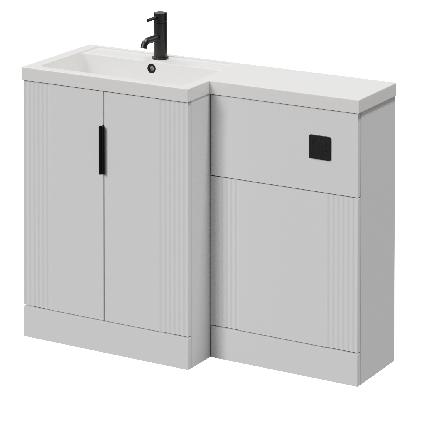 Avant 2 Door Vanity Unit Toilet Suite with Left Hand Square Lucia Basin