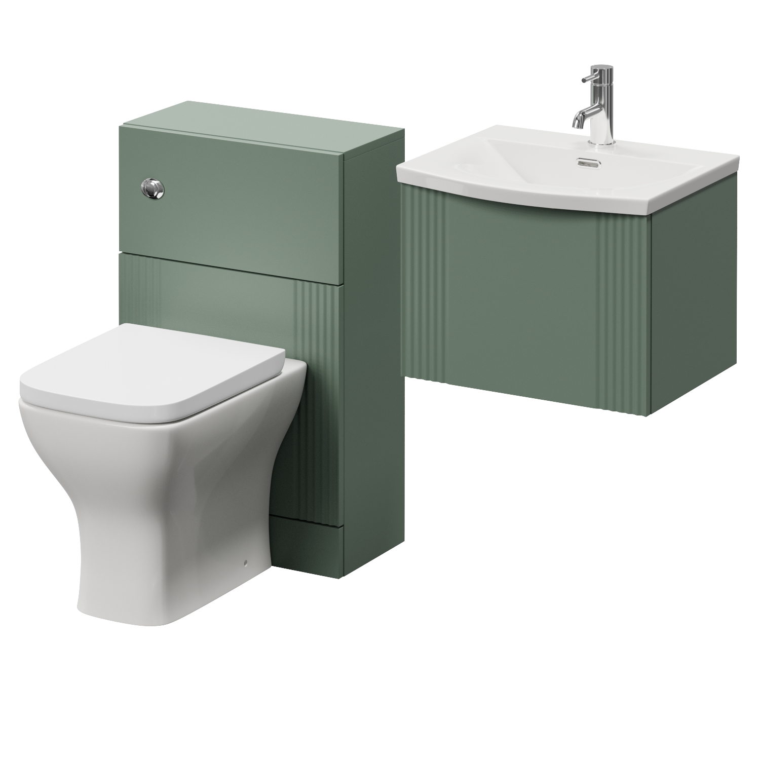 Avant Wall Mounted Single Drawer Vanity Unit and Toilet Suite with Arc Basin