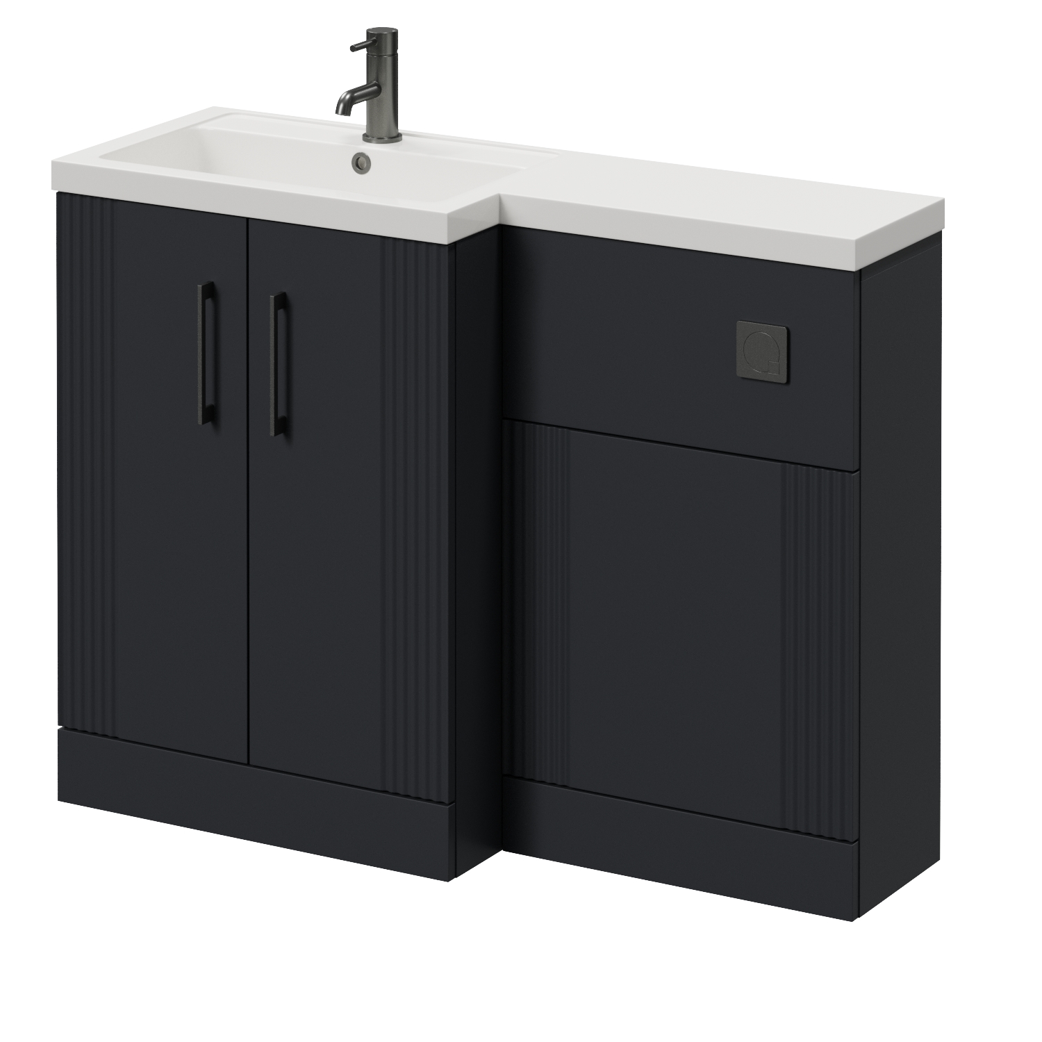 Avant 2 Door Vanity Unit Toilet Suite with Left Hand Square Lucia Basin