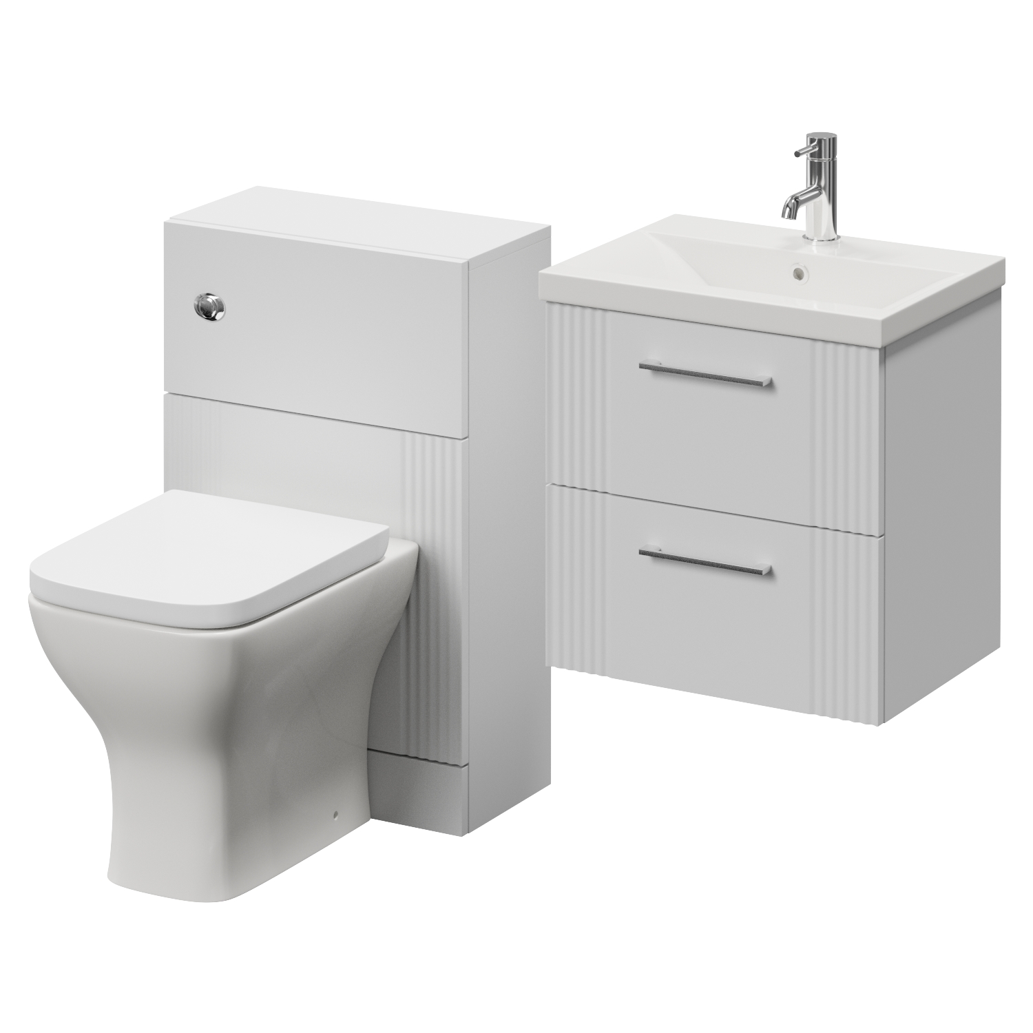 Avant Wall Mounted 2 Drawer Vanity Unit and Toilet Suite with Glide Basin