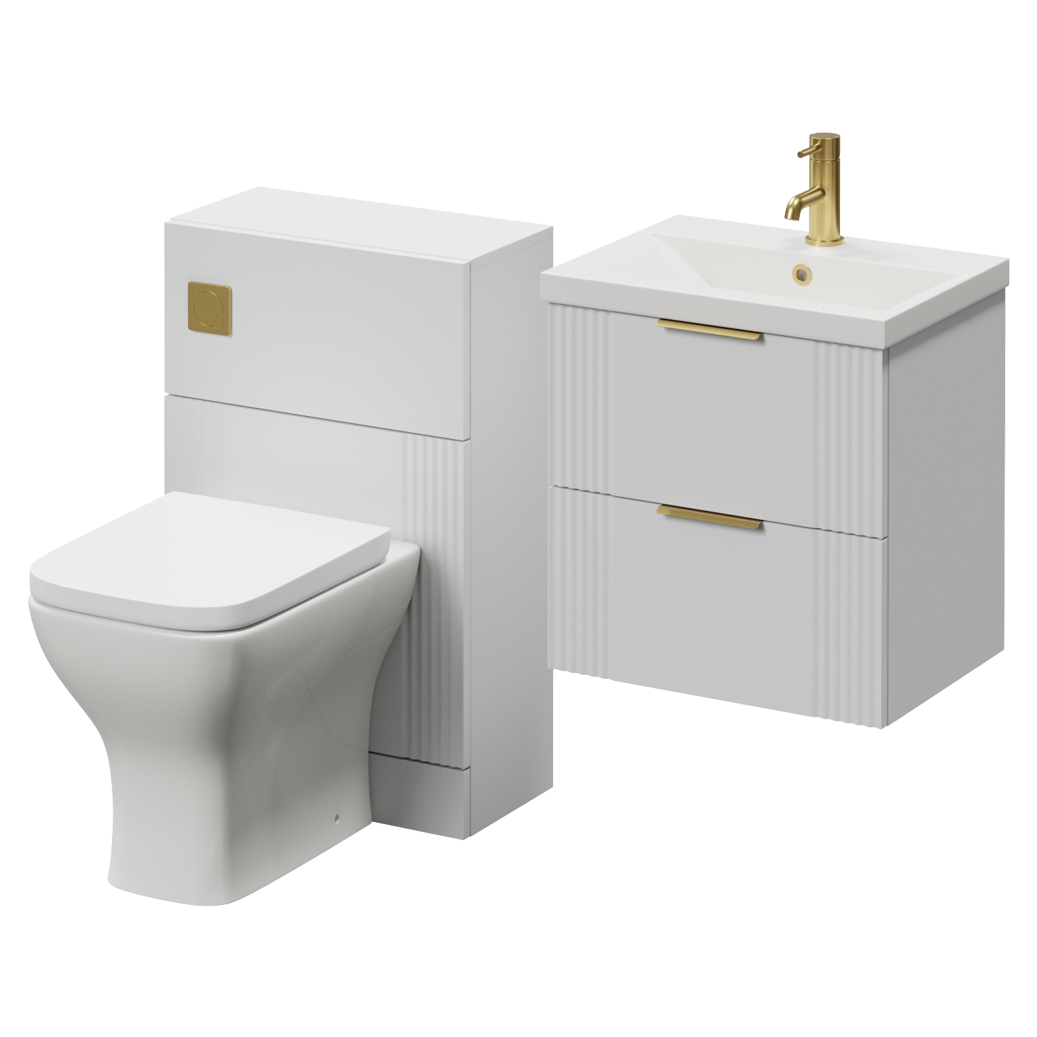 Avant Wall Mounted 2 Drawer Vanity Unit and Toilet Suite with Glide Basin