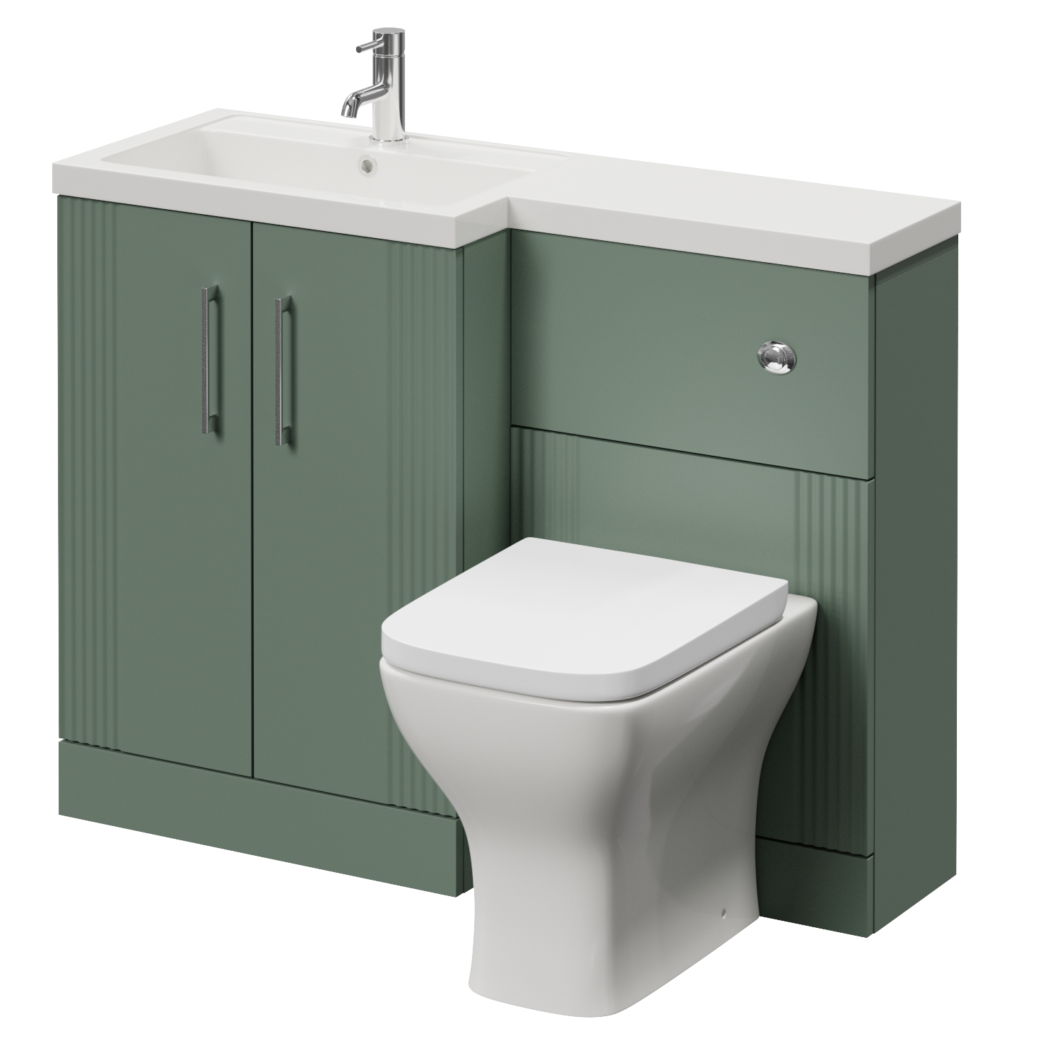 Avant 2 Door Vanity Unit Toilet Suite with Left Hand Square Lucia Basin