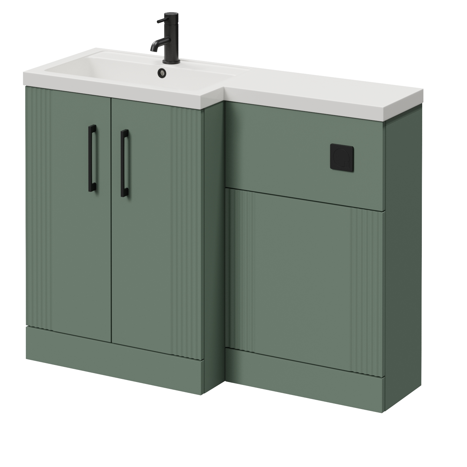 Avant 2 Door Vanity Unit Toilet Suite with Left Hand Square Lucia Basin