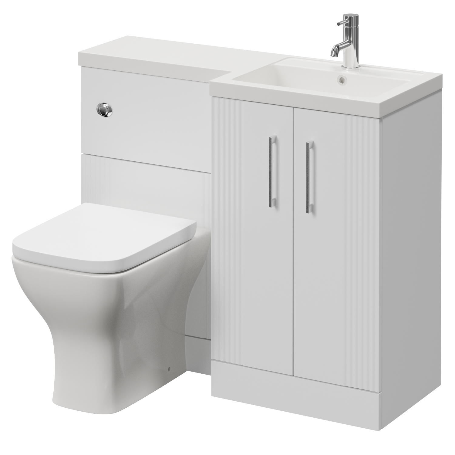 Avant 2 Door Vanity Unit Toilet Suite with Right Hand Square Lucia Basin