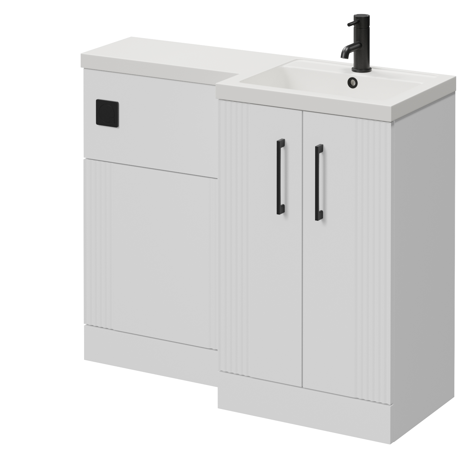 Avant 2 Door Vanity Unit Toilet Suite with Right Hand Square Lucia Basin