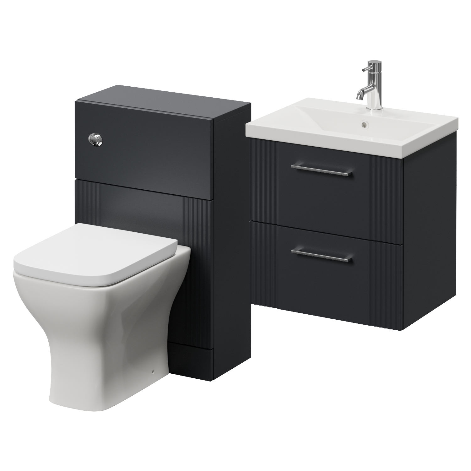 Avant Wall Mounted 2 Drawer Vanity Unit and Toilet Suite with Glide Basin