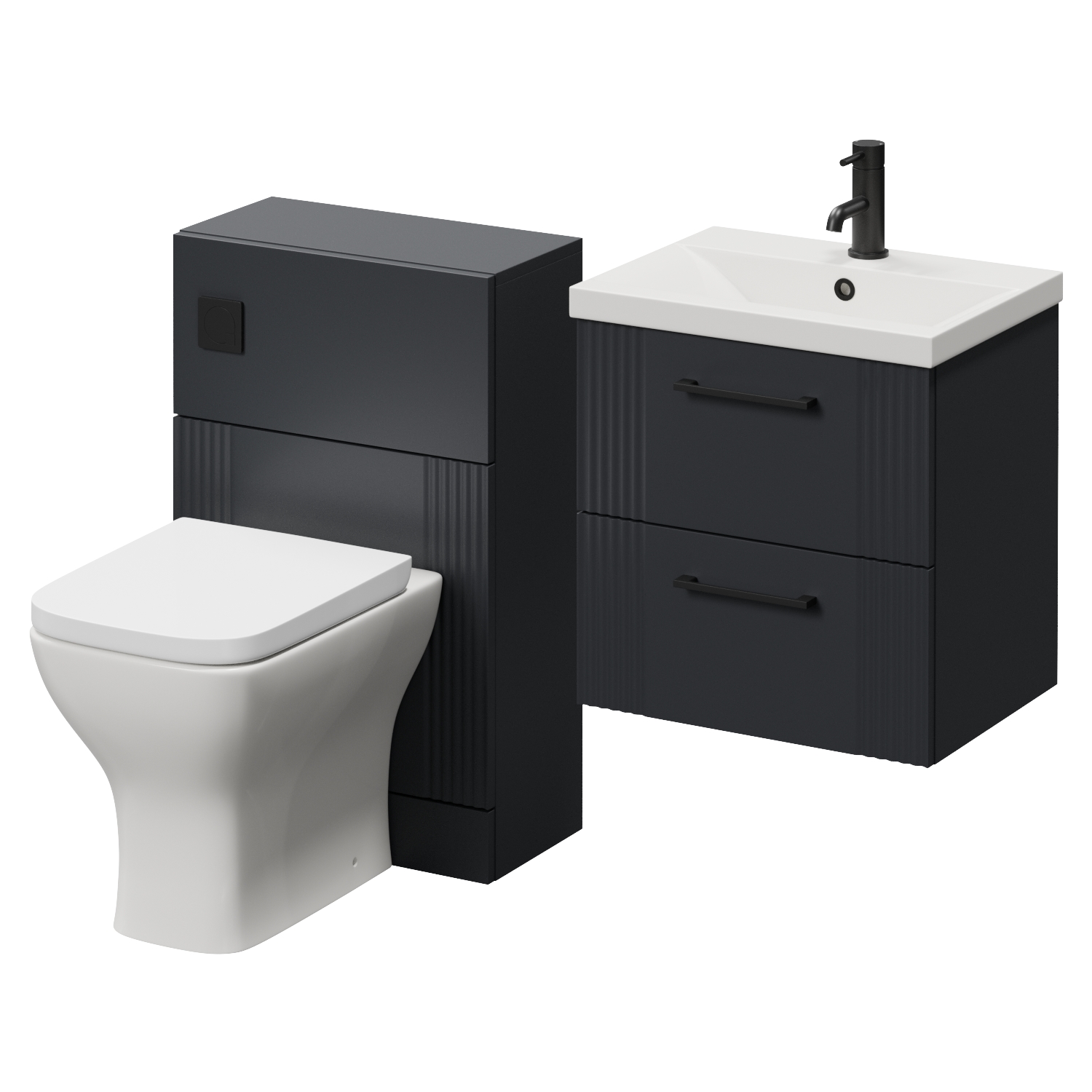 Avant Wall Mounted 2 Drawer Vanity Unit and Toilet Suite with Glide Basin