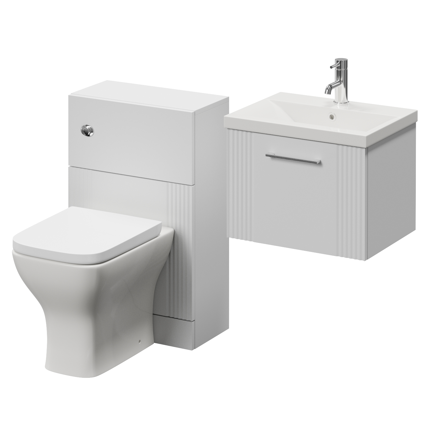 Avant Wall Mounted Single Drawer Vanity Unit and Toilet Suite with Glide Basin