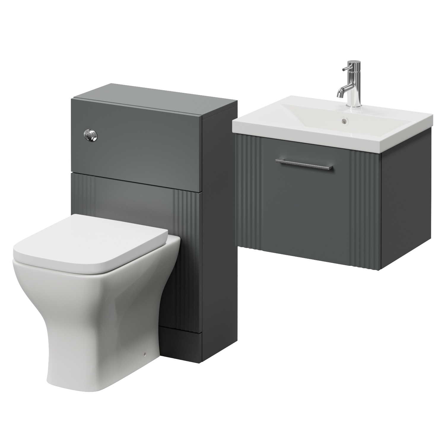 Avant Wall Mounted Single Drawer Vanity Unit and Toilet Suite with Glide Basin
