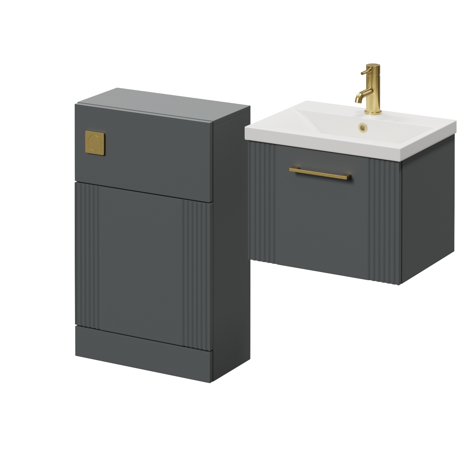 Avant Wall Mounted Single Drawer Vanity Unit and Toilet Suite with Glide Basin