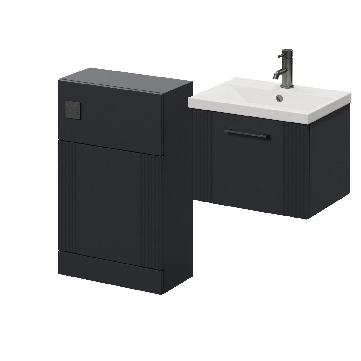 Avant Wall Mounted Single Drawer Vanity Unit and Toilet Suite with Glide Basin