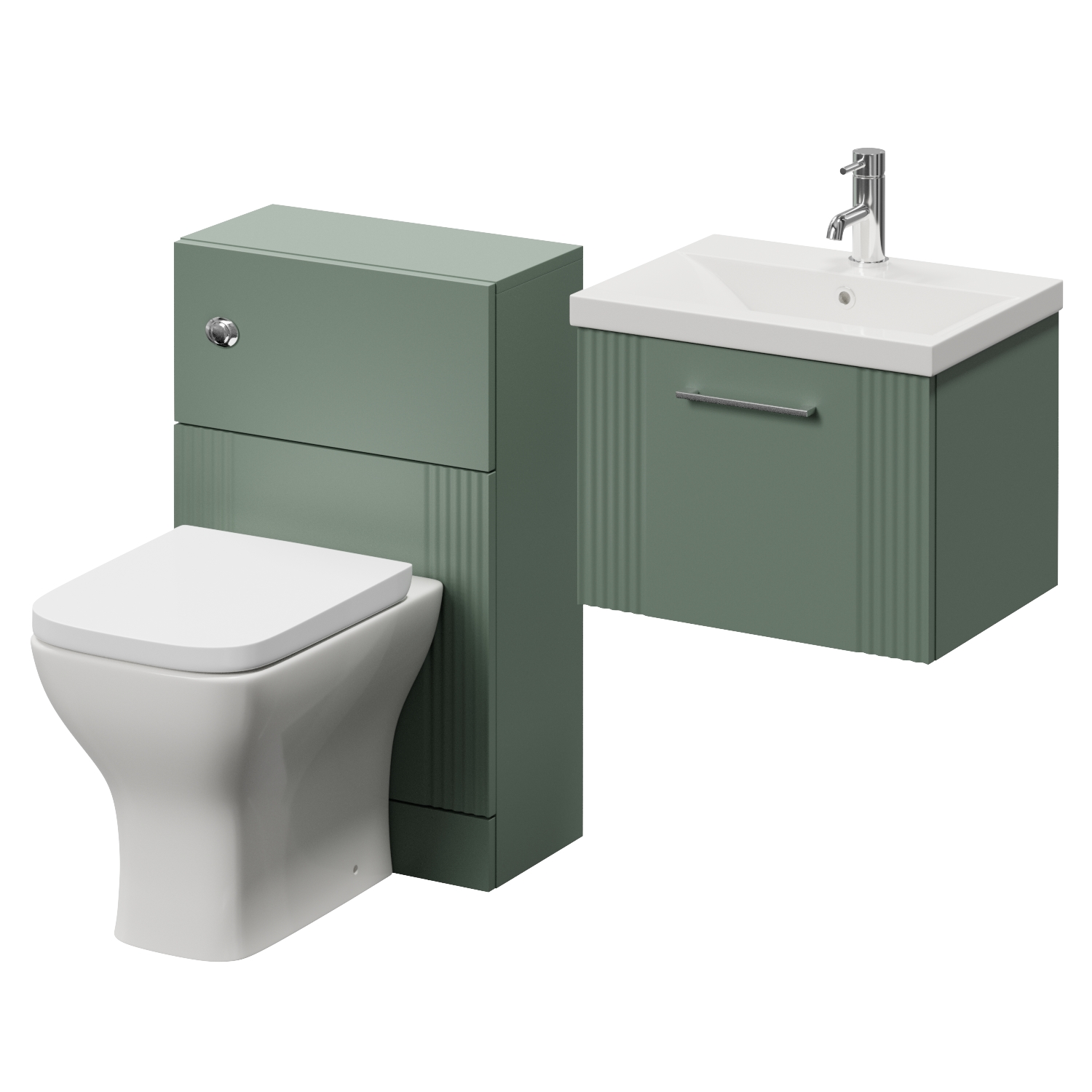 Avant Wall Mounted Single Drawer Vanity Unit and Toilet Suite with Glide Basin