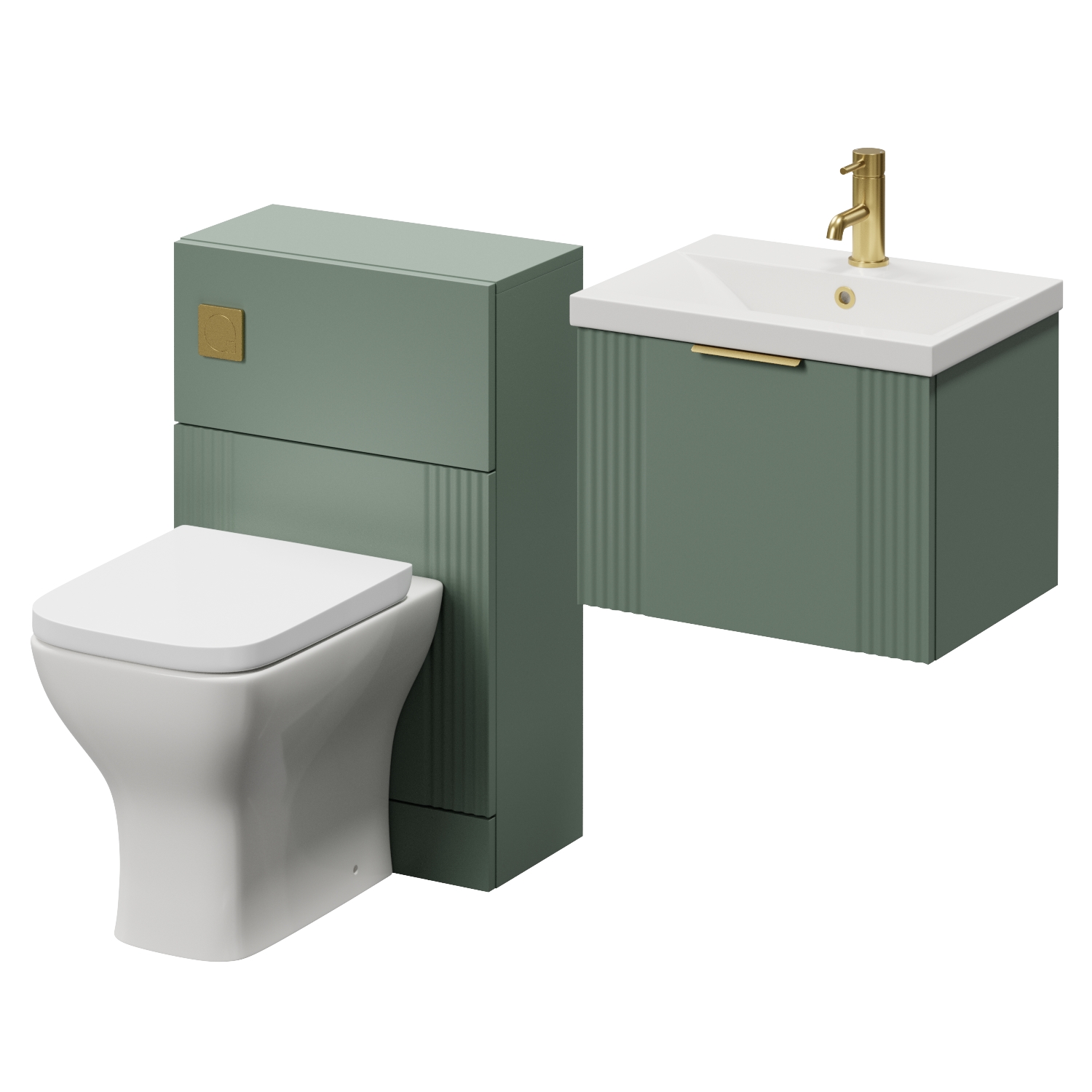 Avant Wall Mounted Single Drawer Vanity Unit and Toilet Suite with Glide Basin