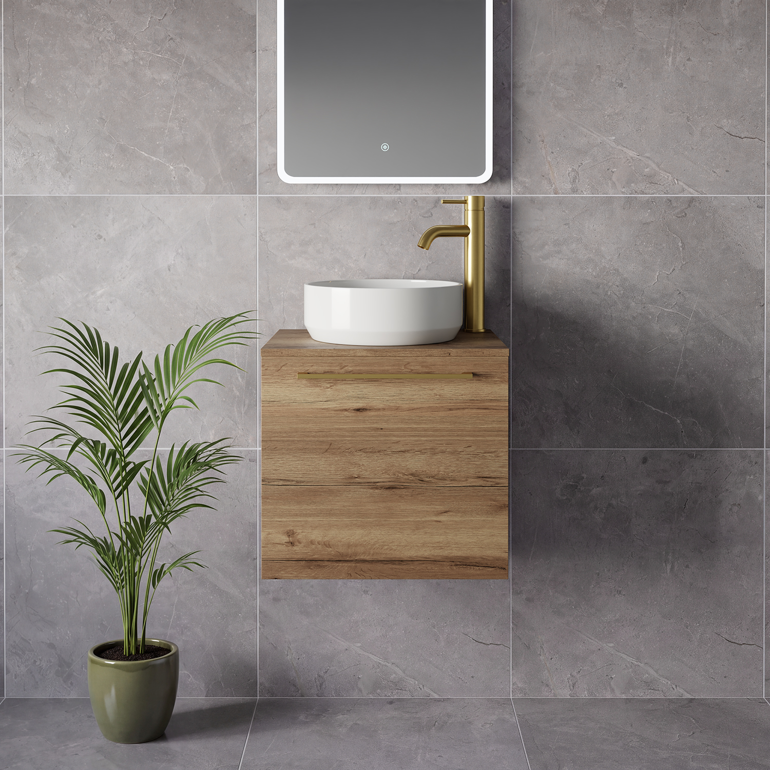 Napoli 390 Wall Mounted Single Drawer Vanity Unit for Countertop Basins
