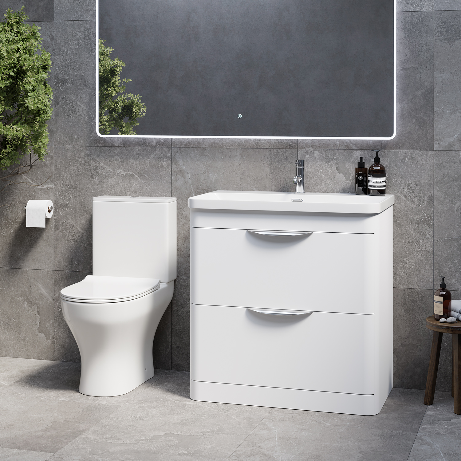 Oslo Vanity and Jubilee Toilet Suite with Fina Basin