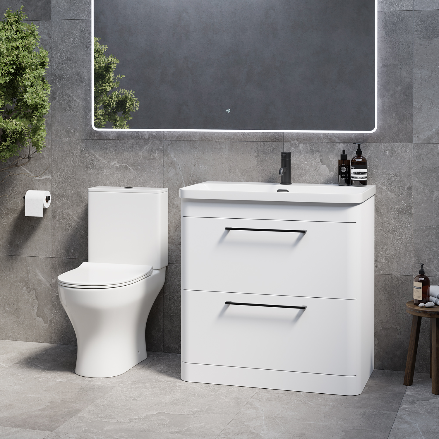 Oslo Vanity and Jubilee Toilet Suite with Fina Basin