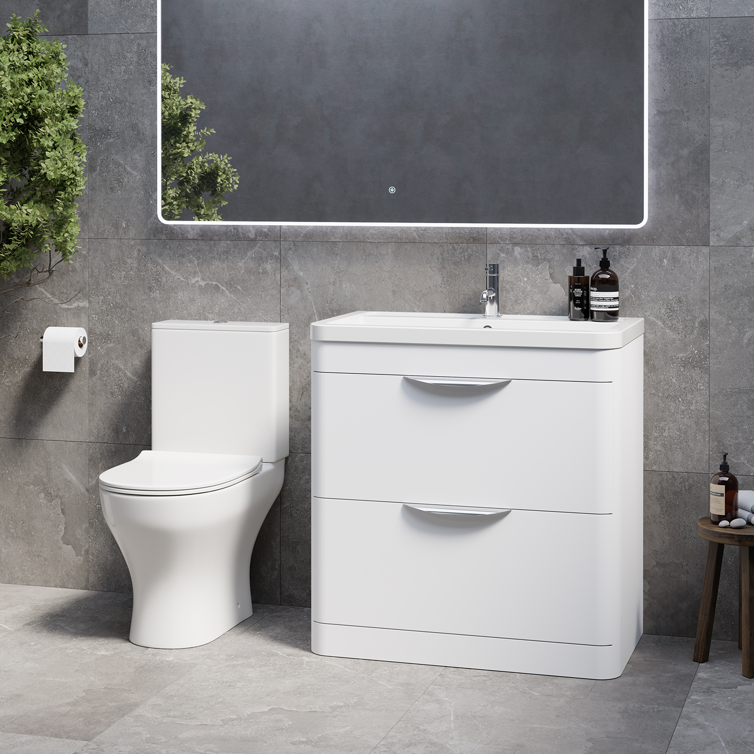 Oslo Vanity and Jubilee Toilet Suite with Leni Basin