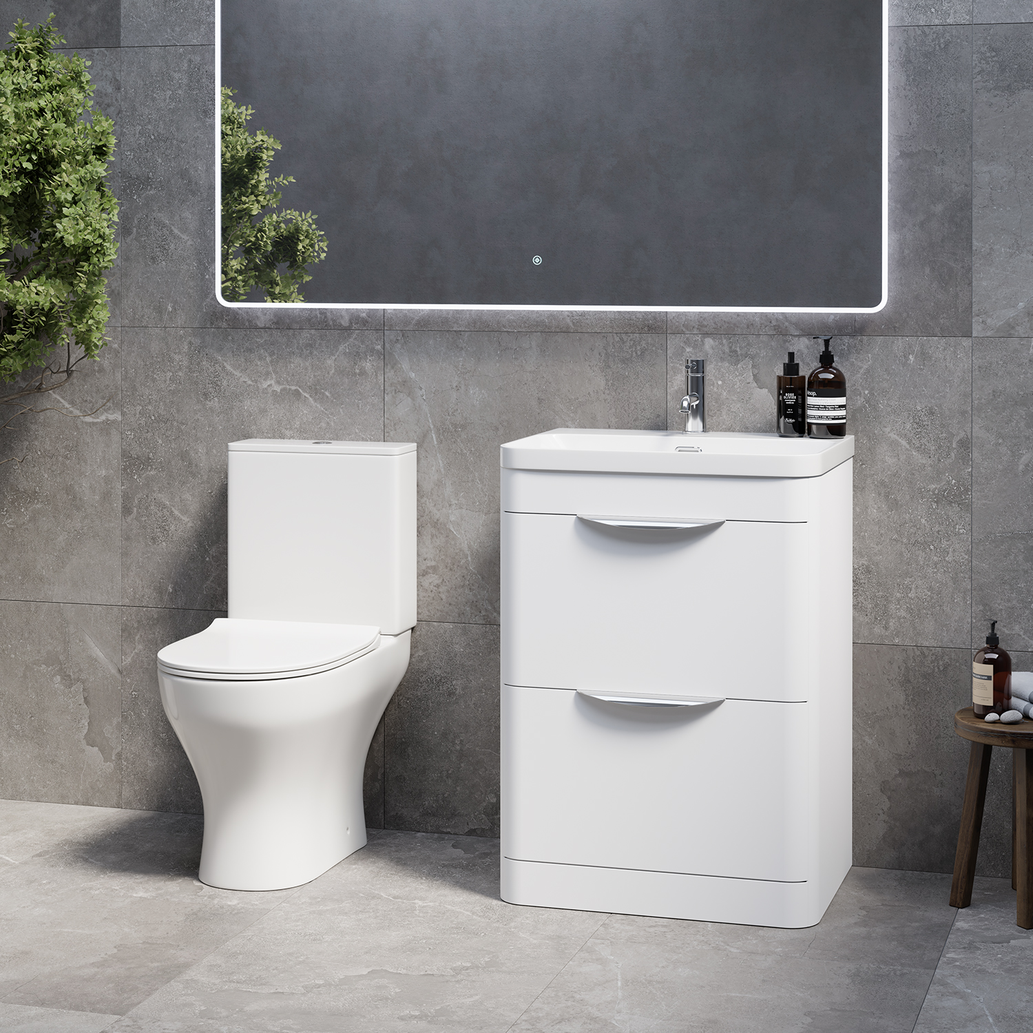 Oslo Vanity and Jubilee Toilet Suite with Fina Basin
