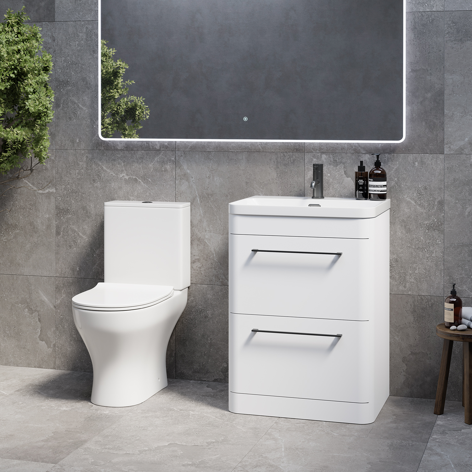 Oslo Vanity and Jubilee Toilet Suite with Fina Basin