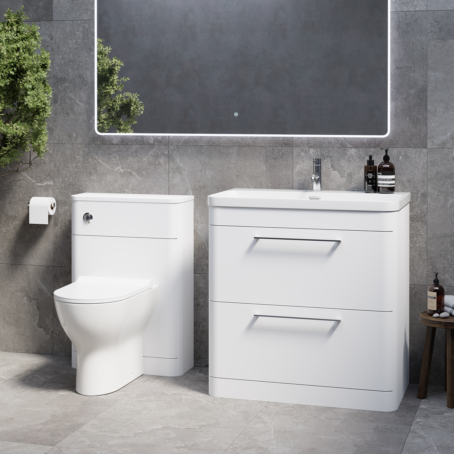 Oslo Vanity Unit Toilet Suite with Fina Basin