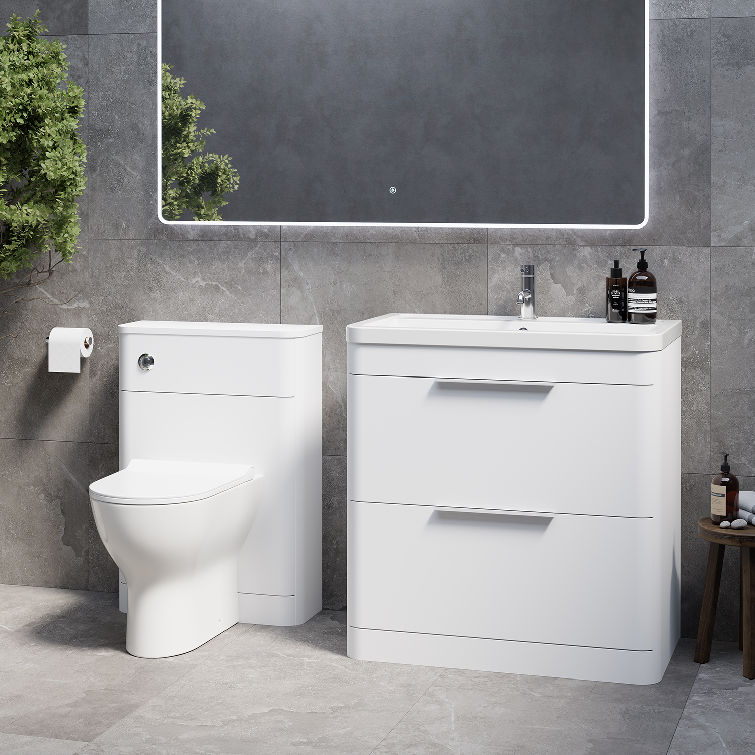 Oslo Vanity Unit Toilet Suite with Leni Basin