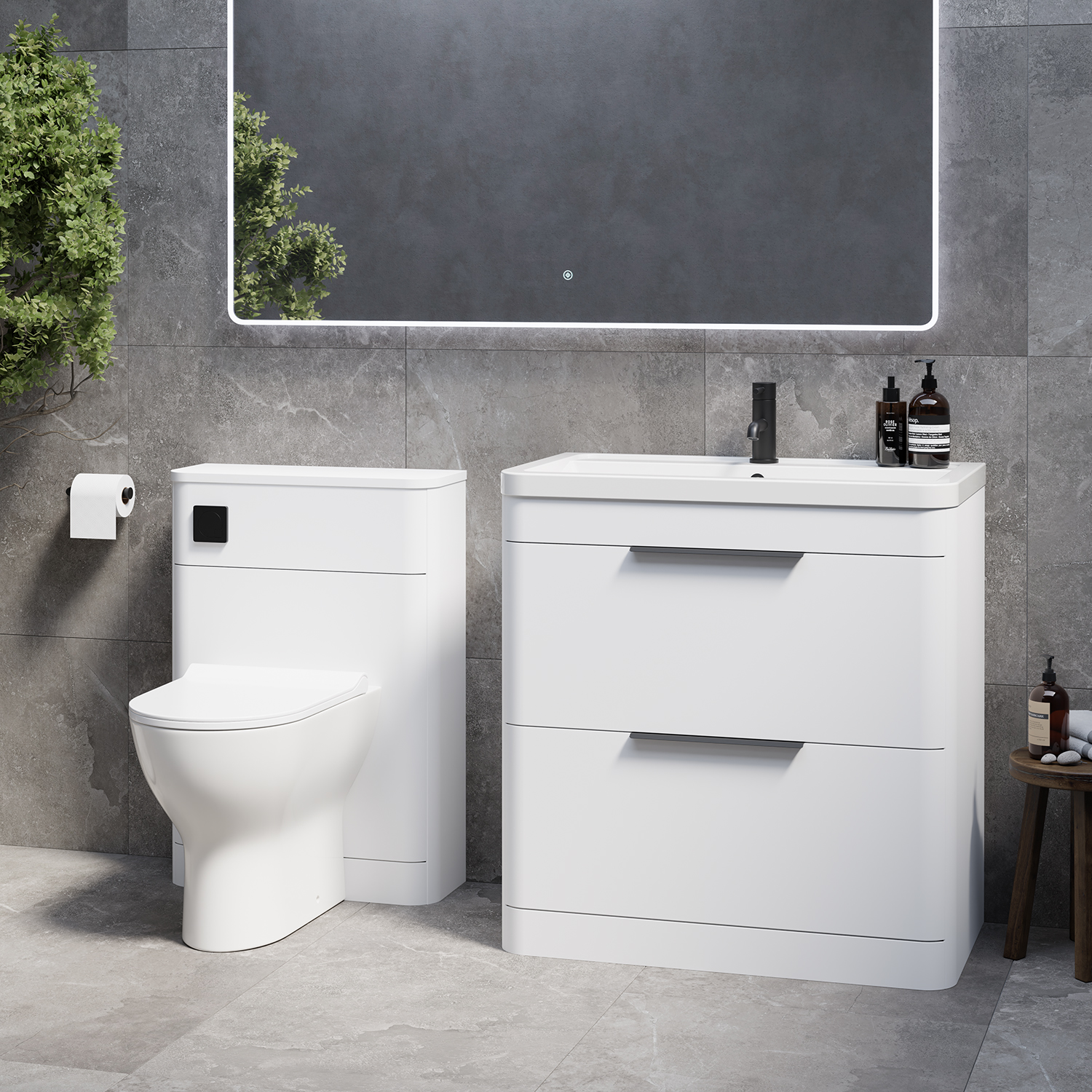 Oslo Vanity Unit Toilet Suite with Anya Basin